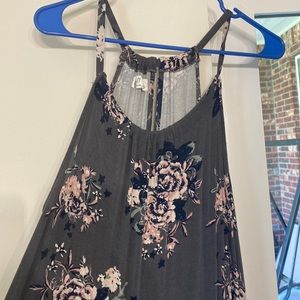 Gray maxi floral dress